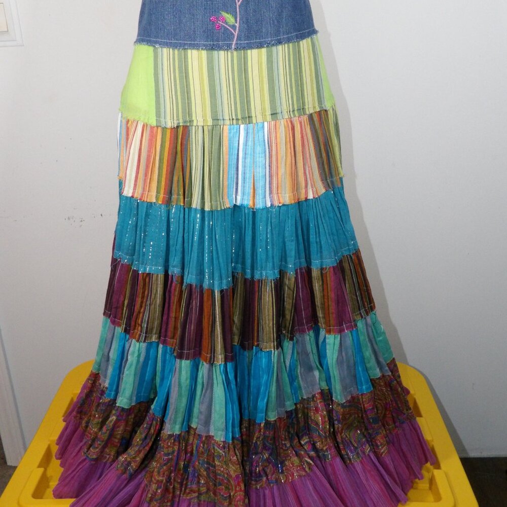 Vintage Multi Colored Broomstick Skirt - Picture 4 of 4